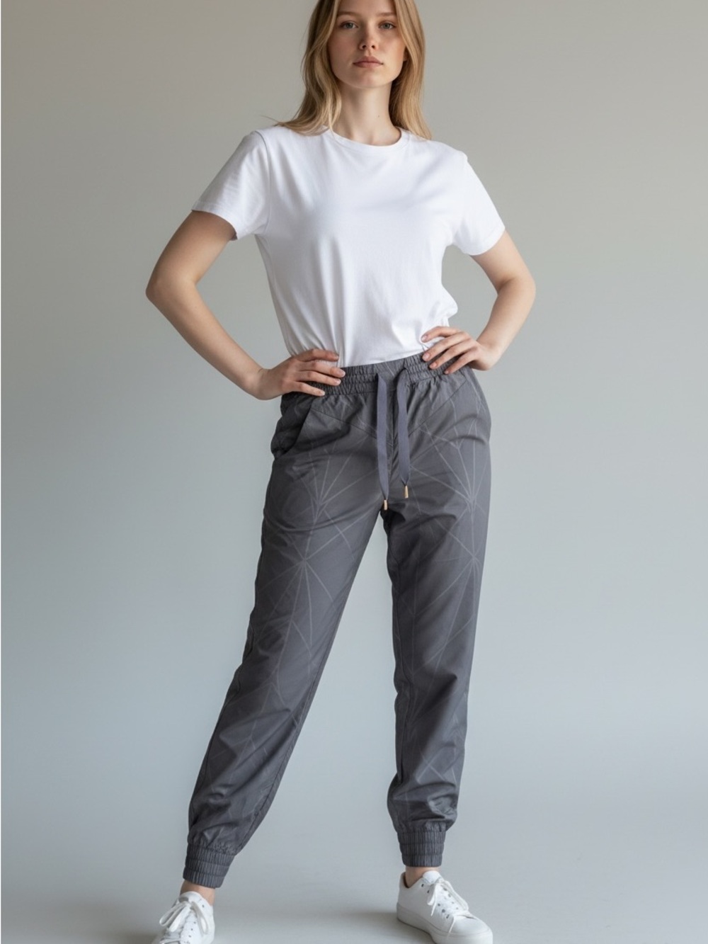 Women's‎ Gray Drawstring Jogger Pants